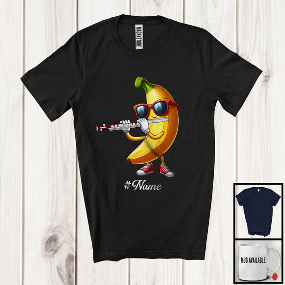 MacnyStore - Personalized Custom Name Banana Playing Flute, Lovely Fruit Vegan Flute Musical Instrument T-Shirt