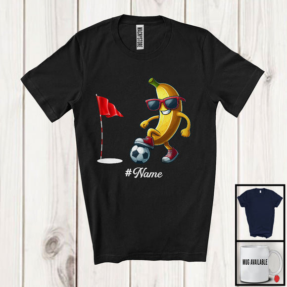 MacnyStore - Personalized Custom Name Banana Playing Footgolf, Lovely Fruit Vegan Footgolf Sport Player T-Shirt