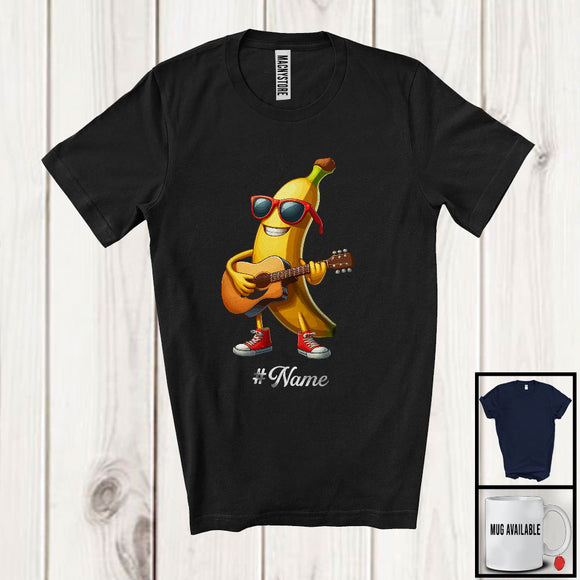 MacnyStore - Personalized Custom Name Banana Playing Guitar, Lovely Fruit Vegan Guitar Musical Instrument T-Shirt