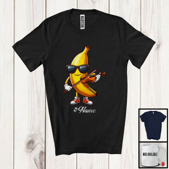 MacnyStore - Personalized Custom Name Banana Playing Violin, Lovely Fruit Vegan Violin Musical Instrument T-Shirt