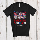 MacnyStore - Personalized Custom Name Bartender Squad; Adorable 4th Of July Three Patriotic Gnomes T-Shirt