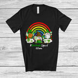 MacnyStore - Personalized Custom Name Bartender Squad; Joyful St. Patrick's Day Three Gnomes; Rainbow T-Shirt