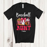 MacnyStore - Personalized Custom Name Baseball Aunt; Adorable Mother's Day Bow Tie Sport Player; Family T-Shirt