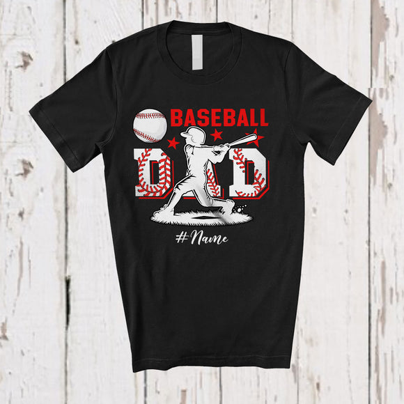 MacnyStore - Personalized Custom Name Baseball Dad; Amazing Father's Day Simple Dad Player; Family T-Shirt