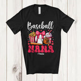 MacnyStore - Personalized Custom Name Baseball Nana; Adorable Mother's Day Bow Tie Sport Player; Family T-Shirt