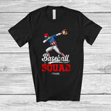 MacnyStore - Personalized Custom Name Baseball Squad; Amazing 4th Of July Dabbing Sport Player; Patriotic T-Shirt