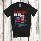 MacnyStore - Personalized Custom Name Basketball Beer Freedom; Joyful 4th of July Drinking Player; Patriotic T-Shirt