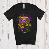 MacnyStore - Personalized Custom Name Beads Parades Crawfish King Cake; Amazing Mardi Gras Symbols Retro T-Shirt