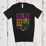 MacnyStore - Personalized Custom Name Beads Parades Crawfish King Cake; Amazing Mardi Gras Symbols T-Shirt