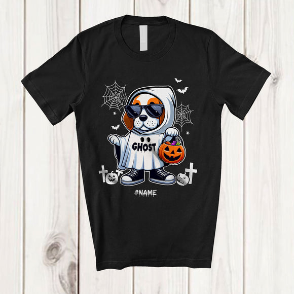 MacnyStore - Personalized Custom Name Beagle Boo Ghost Cosplay; Lovely Halloween Beagle Sunglasses; Family T-Shirt