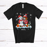 MacnyStore - Personalized Custom Name Beagle Build Snowman; Lovely Snow Santa Beagle; Family T-Shirt