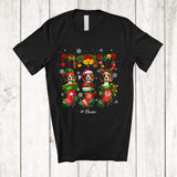 MacnyStore - Personalized Custom Name Beagle Dog In Three Christmas Socks; Lovely X-mas Lights Snow T-Shirt