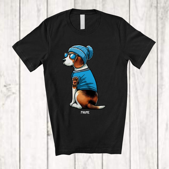 MacnyStore - Personalized Custom Name Beagle I Love Dad; Lovely Father's Day Beagle Tattooed on Hand T-Shirt