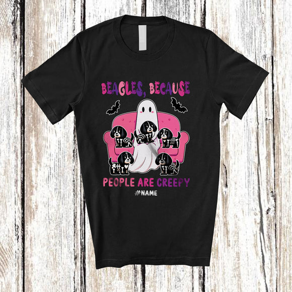 MacnyStore - Personalized Custom Name Beagles Because People Creepy; Lovely Halloween Ghost Boo Owner T-Shirt