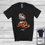 MacnyStore - Personalized Custom Name Bearded Dragon Holding Donut, Adorable Bearded Dragon Chef, Food T-Shirt