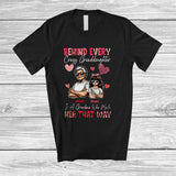 MacnyStore - Personalized Custom Name Behind Every Crazy Granddaughter Is Grandma; Lovely Mother's Day Hearts T-Shirt