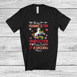 MacnyStore - Personalized Custom Name Being A Human Is Too Complicated Be A Unicorn; Lovely Hearts Family T-Shirt
