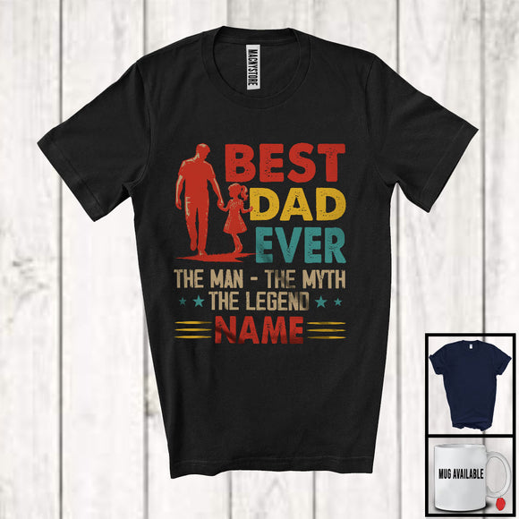 MacnyStore - Personalized Custom Name Best Dad Ever Man Myth Legend, Happy Father's Day Daughter, Vintage T-Shirt