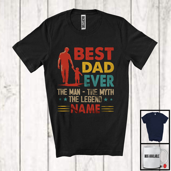 MacnyStore - Personalized Custom Name Best Dad Ever Man Myth Legend, Happy Father's Day Son, Vintage T-Shirt