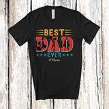 MacnyStore - Personalized Custom Name Best Dad Ever; Joyful Father's Day Vintage Weightlifting Player; Family T-Shirt