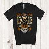 MacnyStore - Personalized Custom Name Best Dad The King Ever; Proud Father's Day Lion Wild Animal Family T-Shirt