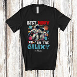 MacnyStore - Personalized Custom Name Best Daddy in the Galaxy; Amazing Father's Day Astronaut Space T-Shirt