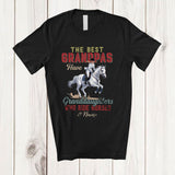MacnyStore - Personalized Custom Name Best Grandpas Granddaughters Ride Horses; Joyful Father's Day Family T-Shirt