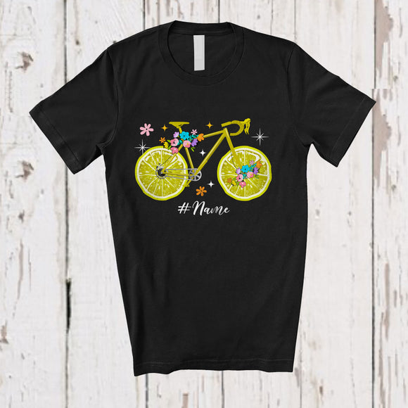 MacnyStore - Personalized Custom Name Bicycle Lemon; Joyful Summer Vacation Cyclist Bicycle Fruit T-Shirt