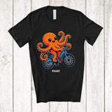 MacnyStore - Personalized Custom Name Bicycle Octopus; Lovely Summer Vacation Octopus Sea Animal Lover T-Shirt