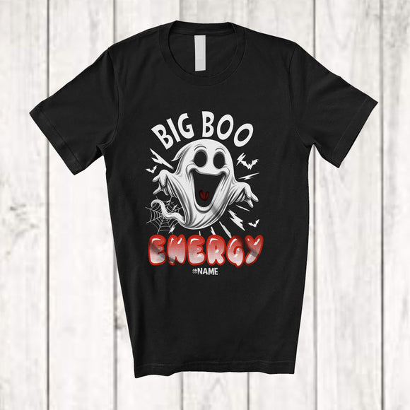 MacnyStore - Personalized Custom Name Big Boo Energy; Humorous Halloween Costume Boo Ghost; Family T-Shirt