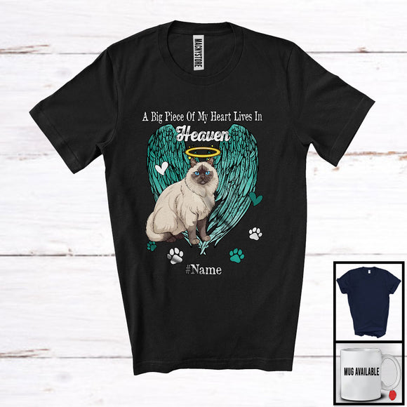 MacnyStore - Personalized Custom Name Big Piece Of Heart In Heaven, Lovely Memories Birman Lover T-Shirt