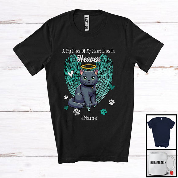 MacnyStore - Personalized Custom Name Big Piece Of Heart In Heaven, Lovely Memories Chartreux Lover T-Shirt