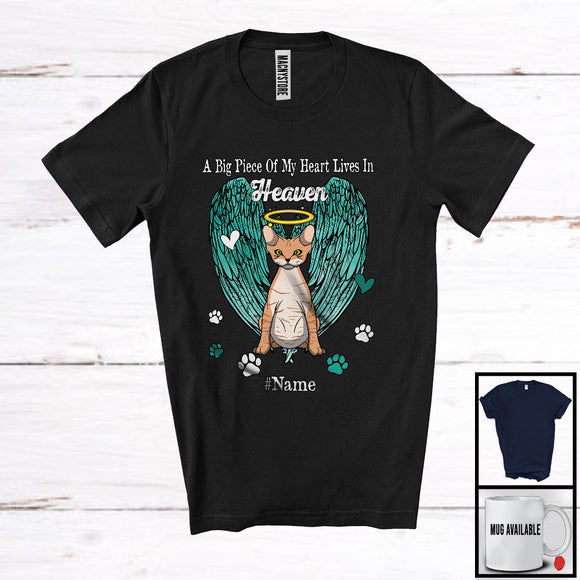 MacnyStore - Personalized Custom Name Big Piece Of Heart In Heaven, Lovely Memories Devon Rex Lover T-Shirt