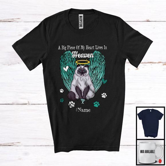 MacnyStore - Personalized Custom Name Big Piece Of Heart In Heaven, Lovely Memories Himalayan Cat Lover T-Shirt