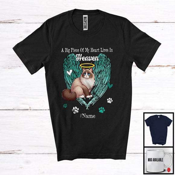 MacnyStore - Personalized Custom Name Big Piece Of Heart In Heaven, Lovely Memories Ragdoll Lover T-Shirt