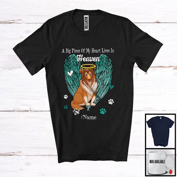 MacnyStore - Personalized Custom Name Big Piece Of Heart In Heaven, Lovely Memories Sheltie Lover T-Shirt