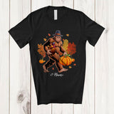 MacnyStore - Personalized Custom Name Bigfoot Hunting Turkey Pumpkin; Awesome Thanksgiving Fall Tree T-Shirt