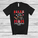 MacnyStore - Personalized Custom Name Biker Mom Coolest Mom Ever; Joyful Mother's Day Motorcycle; Family T-Shirt