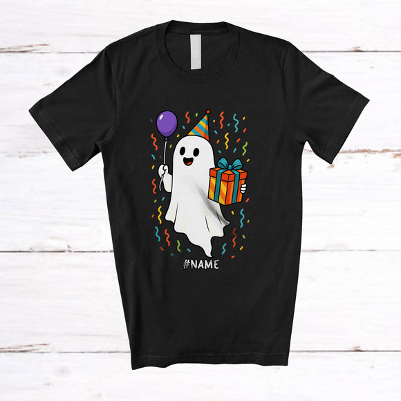 MacnyStore - Personalized Custom Name Birthday Party Boo Ghost; Adorable Halloween Costume Family Group T-Shirt
