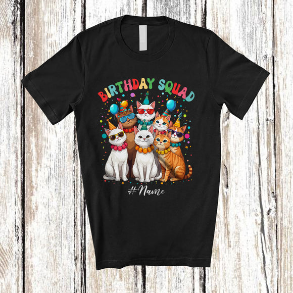 MacnyStore - Personalized Custom Name Birthday Squad; Joyful Birthday Party Cat Food; Friends Family T-Shirt