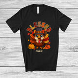 MacnyStore - Personalized Custom Name Blessed With Turkey; Awesome Thanksgiving Turkey Plaid Leopard T-Shirt