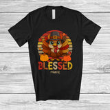 MacnyStore - Personalized Custom Name Blessed With Turkey; Awesome Thanksgiving Turkey Vintage Retro T-Shirt