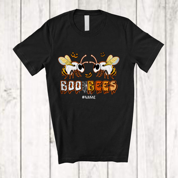 MacnyStore - Personalized Custom Name Boo Bees; Humorous Halloween Costume Couple Bees Ghost T-Shirt