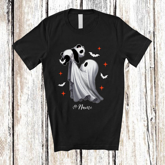 MacnyStore - Personalized Custom Name Boo Hugging Panda; Lovely Halloween Animal Lover; Family Group T-Shirt