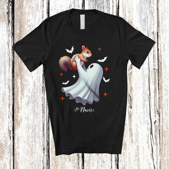 MacnyStore - Personalized Custom Name Boo Hugging Squirrel; Lovely Halloween Animal Lover; Family Group T-Shirt
