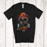 MacnyStore - Personalized Custom Name Boo Watching Club; Scary Halloween Hummingbird Witch On Tree; Bird Lover T-Shirt