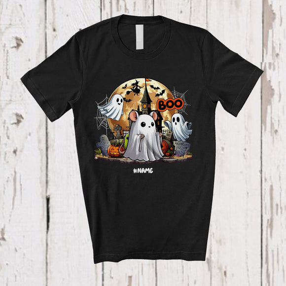 MacnyStore - Personalized Custom Name Boo; Scary Halloween Moon Boo Ghost Rat; Animal Lover T-Shirt