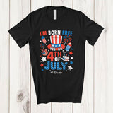 MacnyStore - Personalized Custom Name Born Free On 4th Of July; Joyful Birthday Uncle Sam Patriotic Hat T-Shirt