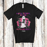 MacnyStore - Personalized Custom Name Boston Terriers Because People Creepy; Lovely Halloween Ghost Boo T-Shirt