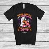 MacnyStore - Personalized Custom Name Breast Cancer Deal With Pricks; Scary Halloween Pink Ribbon Boo Ghost T-Shirt